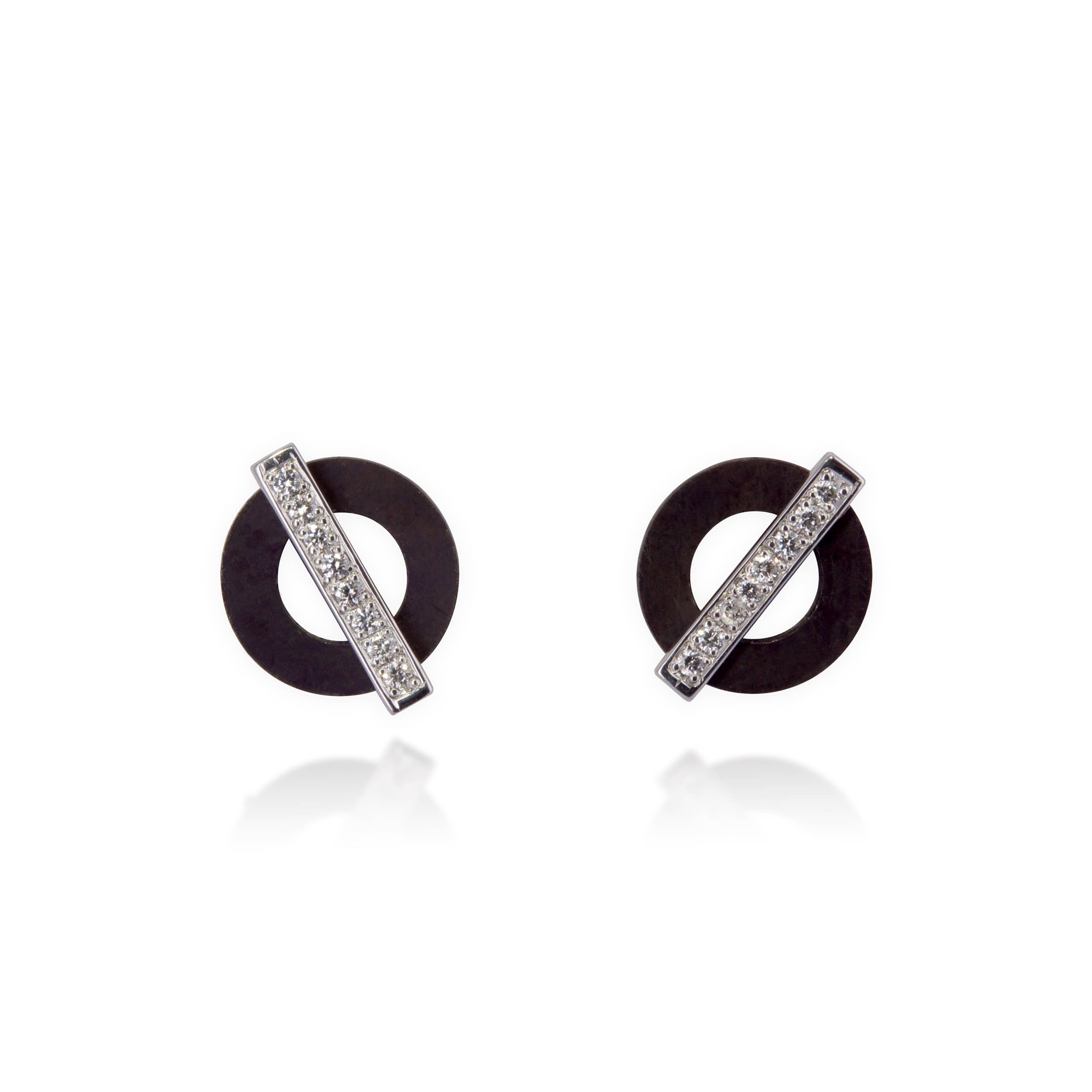 Boucles d'Oreilles Swap Tantale, Or Gris et Diamants Boucles Oreilles Tantale Swap