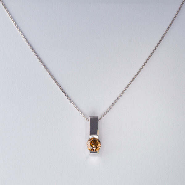 Pendentif Tipo Or Gris Diamant Cognac